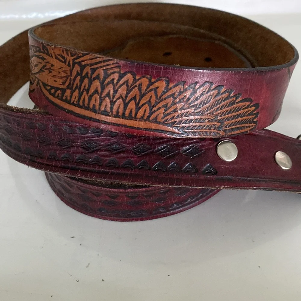 Vintage Men’s Brown Leather Belt - Size 50